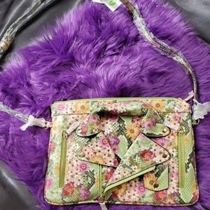Python floral purse